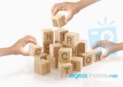 Construction & Building Concept On Isolated Background Stock Photo Construction & Building Concept On Isolated Background Stock Photo