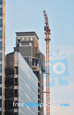 Construction Cranes And Building Stock Photo