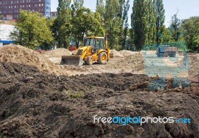Construction Machinery On Site Stock Photo