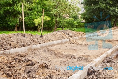 Construction Of A New Pavement Stock Photo