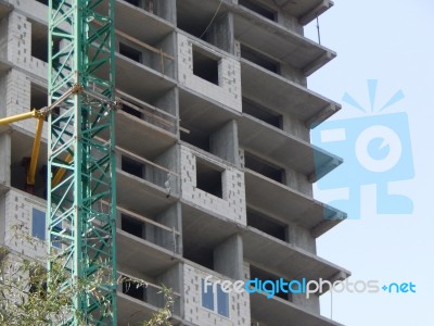 Construction Of A Residential Building In A Building Stock Photo