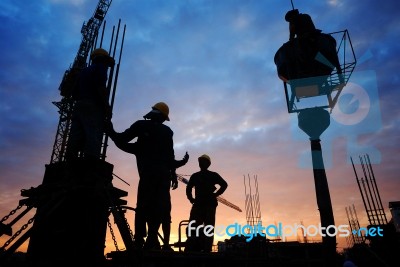 Construction Workers Stock Photo