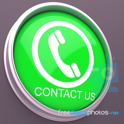 Contact Us Button Showing Customer Help Stock Image