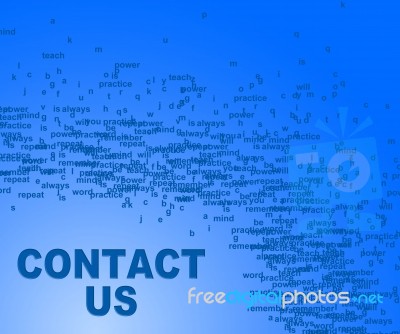 Contact Us Indicates Send Message And Communication Stock Image