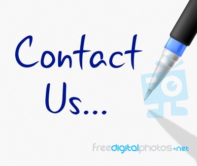 Contact Us Means Mail Internet And Message Stock Image