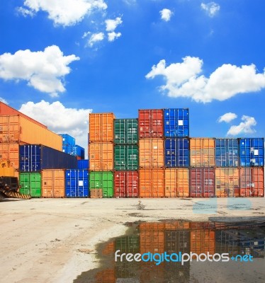 Containers Shipping Stock Photo