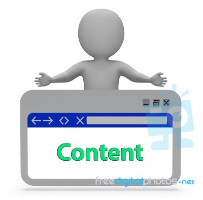 Content Webpage Represents Online Information 3d Rendering Stock Image