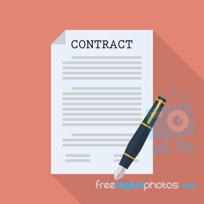 Contract Document Paper With Pen Stock Image