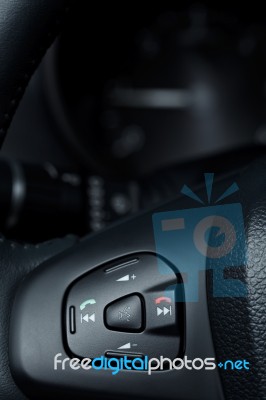 Control Buttons In Modern Car Stock Photo
