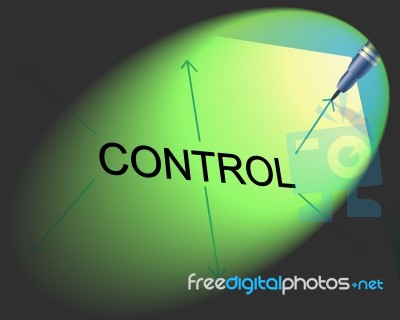 Controlling Management Shows Controller Interface And Head Stock Image