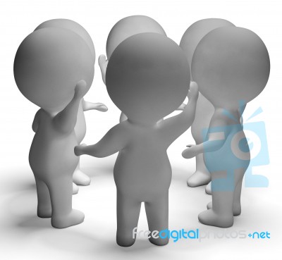 Conversation Between 3d Characters Showing Communication And Dis… Stock Image Conversation Between 3d Characters Showing Communication And Dis… Stock Image