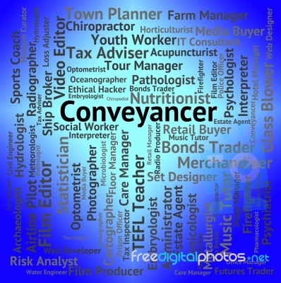 Conveyancer Job Indicates Real Estate And Attorney Stock Image