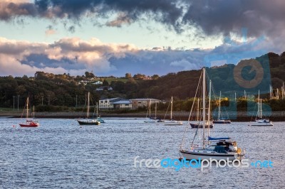 Conwy Estuary, Conwy/wales - October 6 : View Of The Conwy Estua… Stock Photo