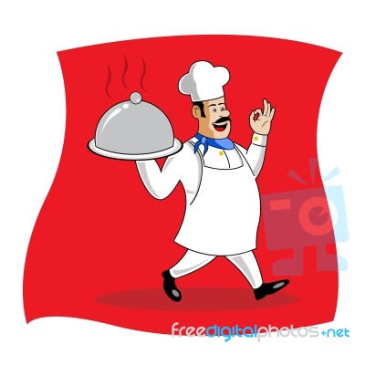 Cook Serving Food Stock Image