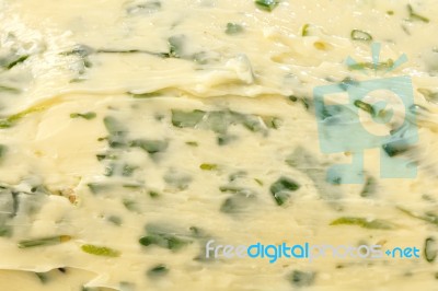 Cooking Herb Butter Homemade Texture Background Closeup Stock Photo