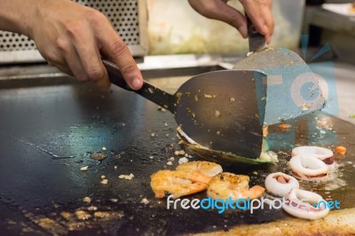 Cooking Seafood Stock Photo