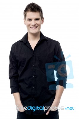 Cool Handsome Guy Posing In Style Stock Photo