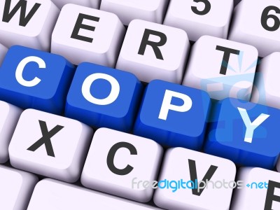 Copy Key Shows Copying Duplicating Or Replicate
 Stock Image