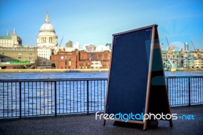 Copy Space Concept, River Thames Background Stock Photo