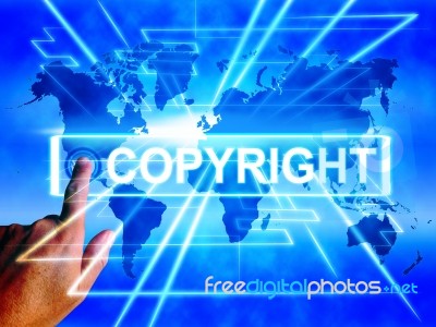 Copyright Map Displays Worldwide Patented Intellectual Property Stock Image