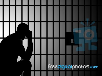 Copyspace Jail Represents Take Into Custody And Blank Stock Image