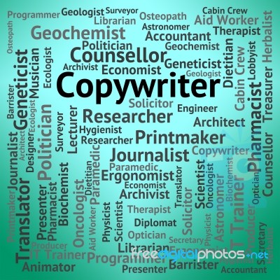 Copywriter Job Indicates Occupations Ad And Advertising Stock Image