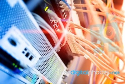 Core Switch Technology In Network Room Place Stock Photo