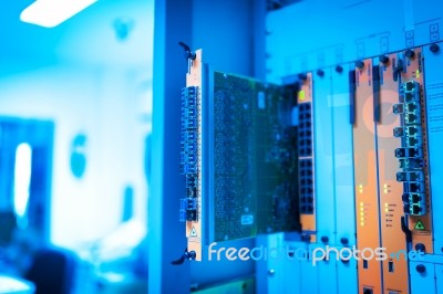 Core Switch Technology In Network Room Place Stock Photo