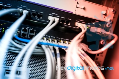 Core Switch Technology In Network Room Place Stock Photo