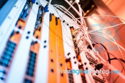 Core Switch Technology In Network Room Place Stock Photo