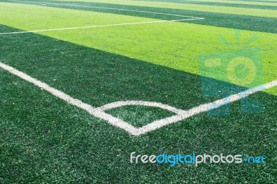 Corner Of Football Field Stock Photo