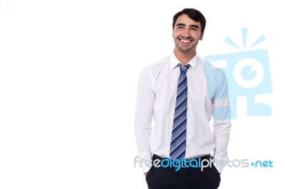 Corporate Guy Thinking Of Something Stock Photo