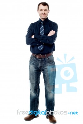 Corporate Male With Crossed Arms Stock Photo