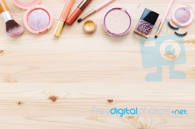 Cosmetic And Makeup Background Stock Photo