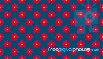Cosmos Flowers Seamless Pattern Background Stock Image