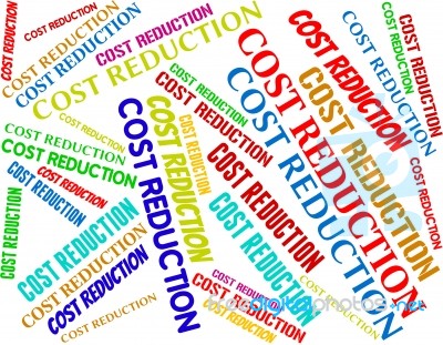 Cost Reduction Shows Asking Price And Charge Stock Image