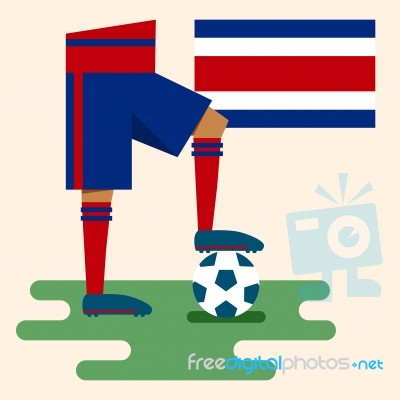 Costa Rica National Soccer Kits Stock Image