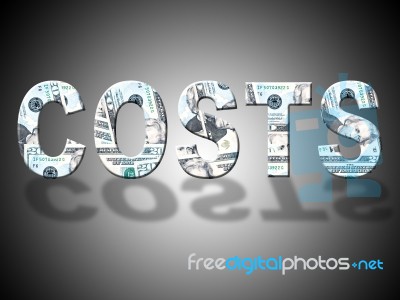 Costs Dollars Means United States And Balance Stock Image