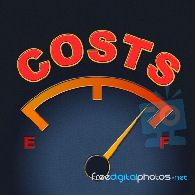 Costs Gauge Means Display Bills And Finances Stock Image