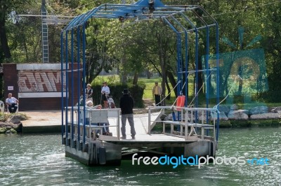 Cote D'azur, France/europe - April 20 :  Passenger Ferry Across Stock Photo