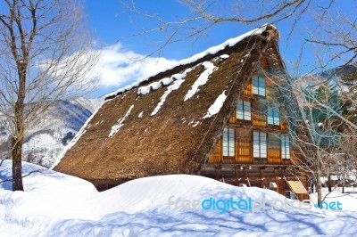 Cottage At Ogimachi Village Stock Photo