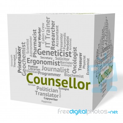 Counsellor Job Means Hiring Employee And Recruitment Stock Image