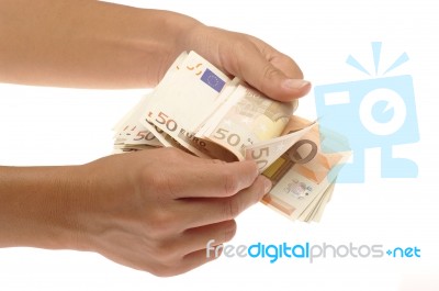 Counting Money Stock Photo