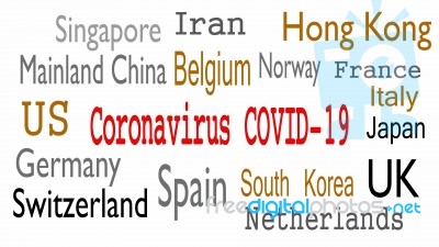 Countries With Confirmed Coronavirus Cases. Chinese Wuhan Virus Stock Image Countries With Confirmed Coronavirus Cases. Chinese Wuhan Virus Stock Image