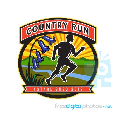Country Marathon Run Icon Stock Image