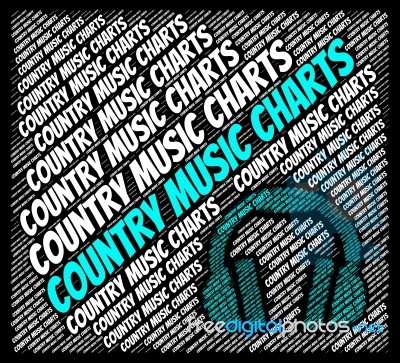 Country Music Charts Shows Best Seller And Audio Stock Image