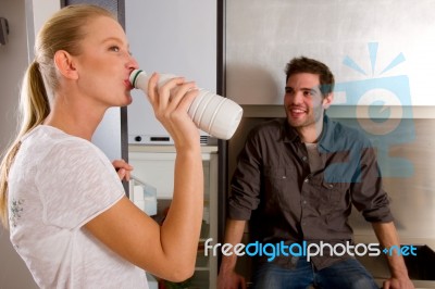 Couple At Home Stock Photo