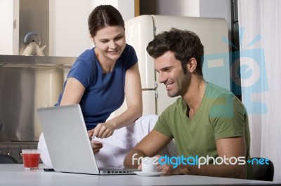 Couple Breakfast Stock Photo