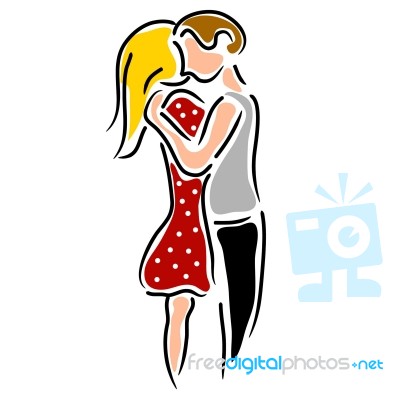 Couple Hugging Stock Image