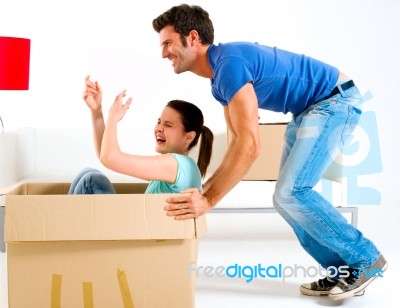 Couple Moving Home Stock Photo